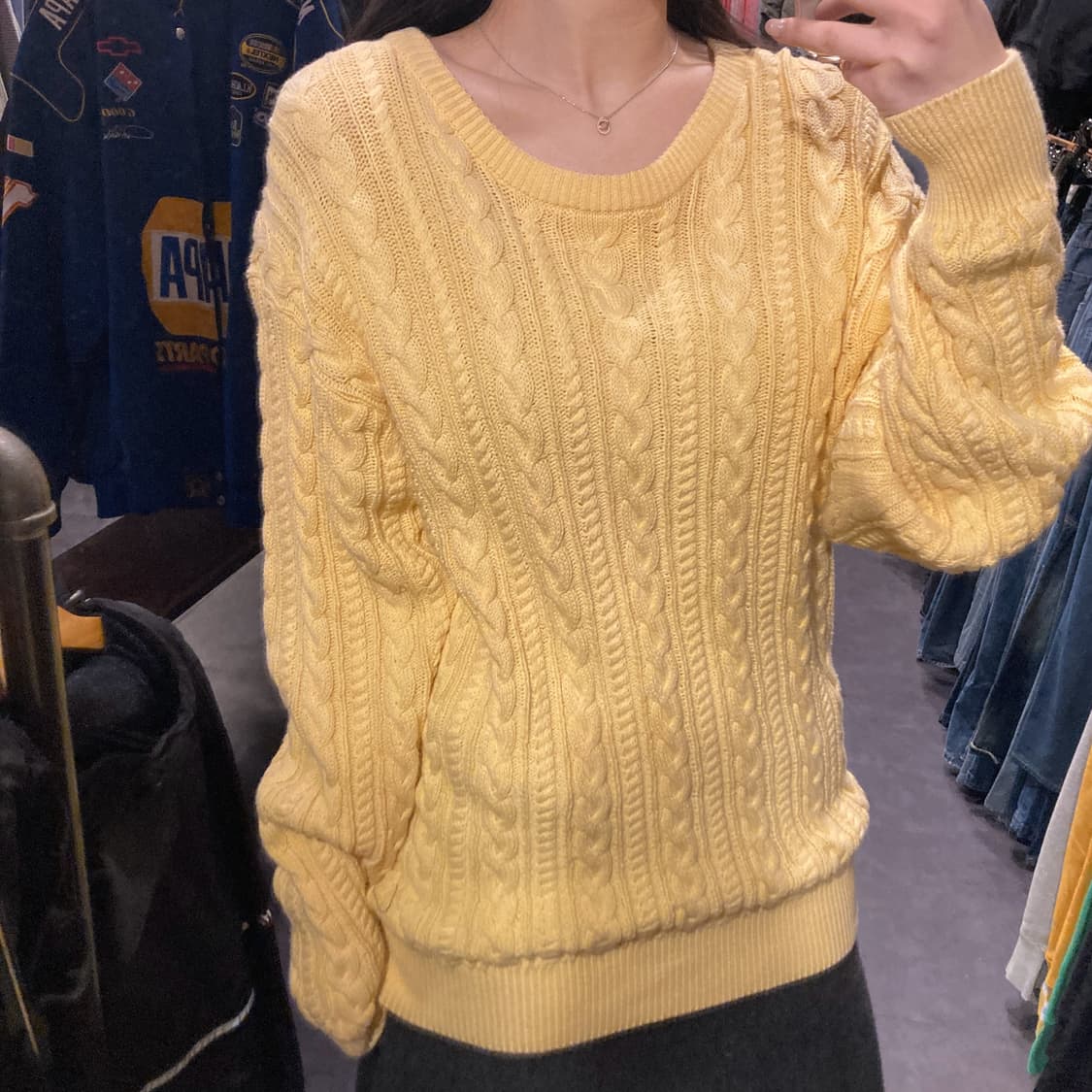[IM] 브룩스브라더스 루즈핏 케이블 니트 옐로우 상품이미지5