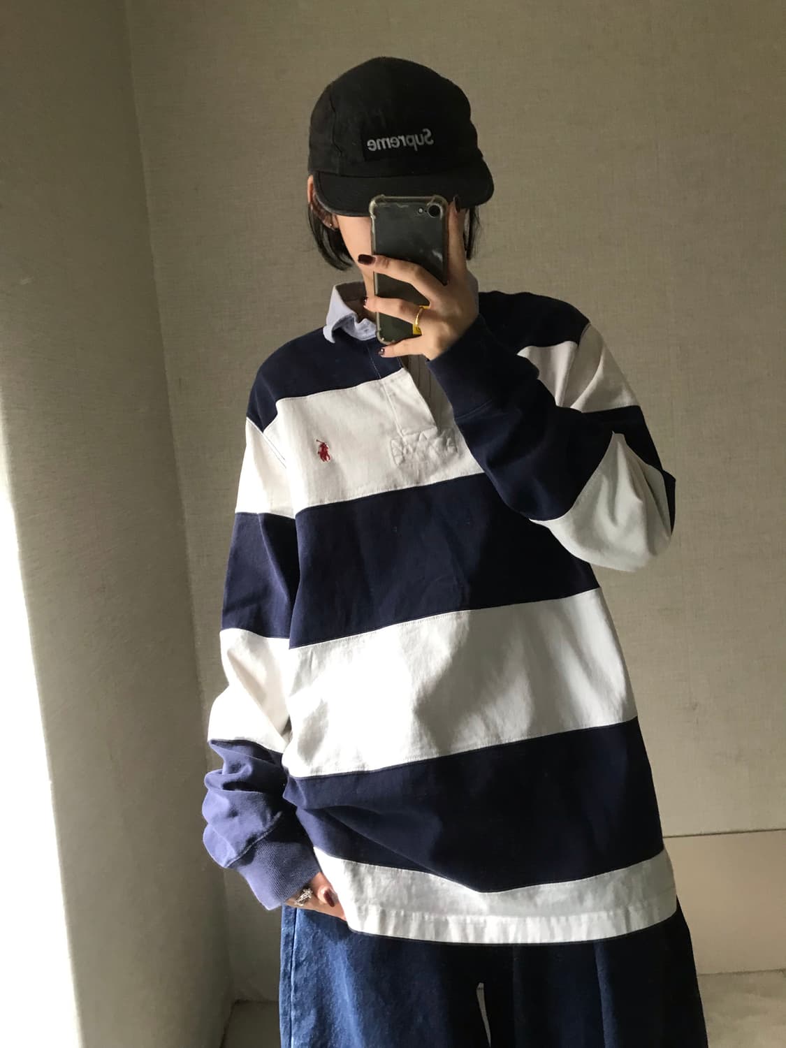 폴로 네이비 스트라이프 럭비티셔츠 상품이미지3