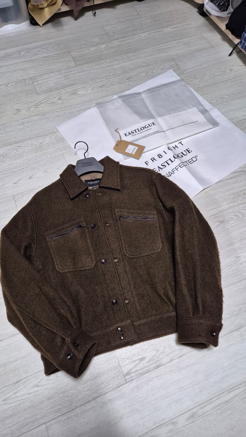 이스트로그 WORKERS 블루종 울 자켓 브라운(새제품) 상품이미지1