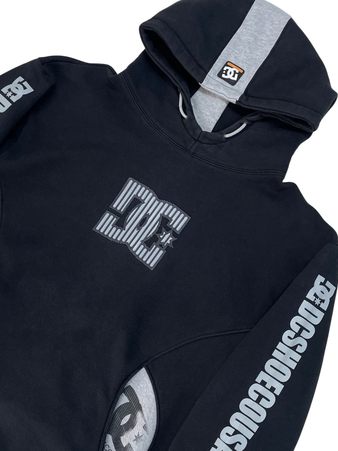 [L] D.C shoes 디씨슈즈 러버 로고 배색 후드티셔츠 상품이미지2