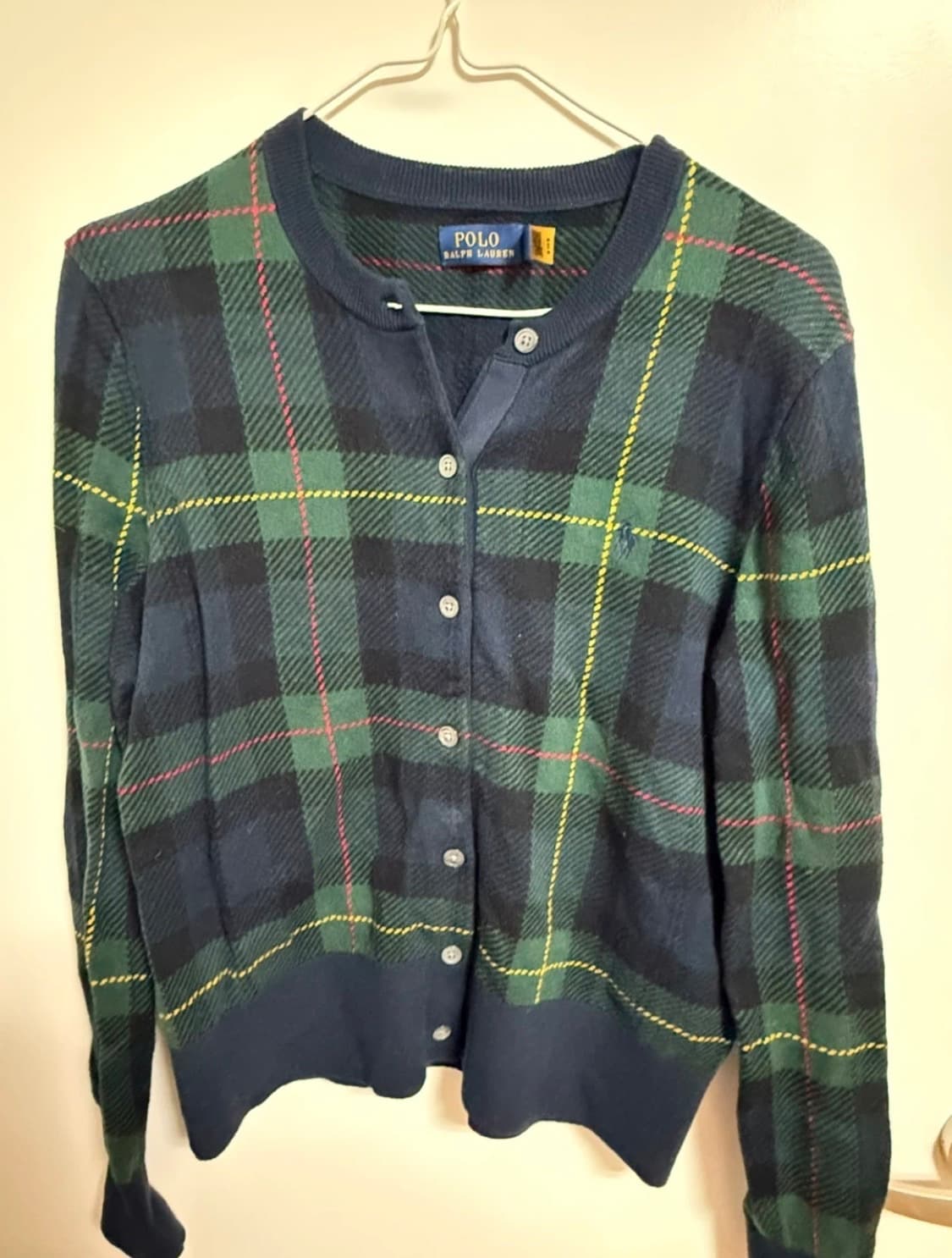 폴로 우먼 체크 포니 타탄 가디건 상품이미지1