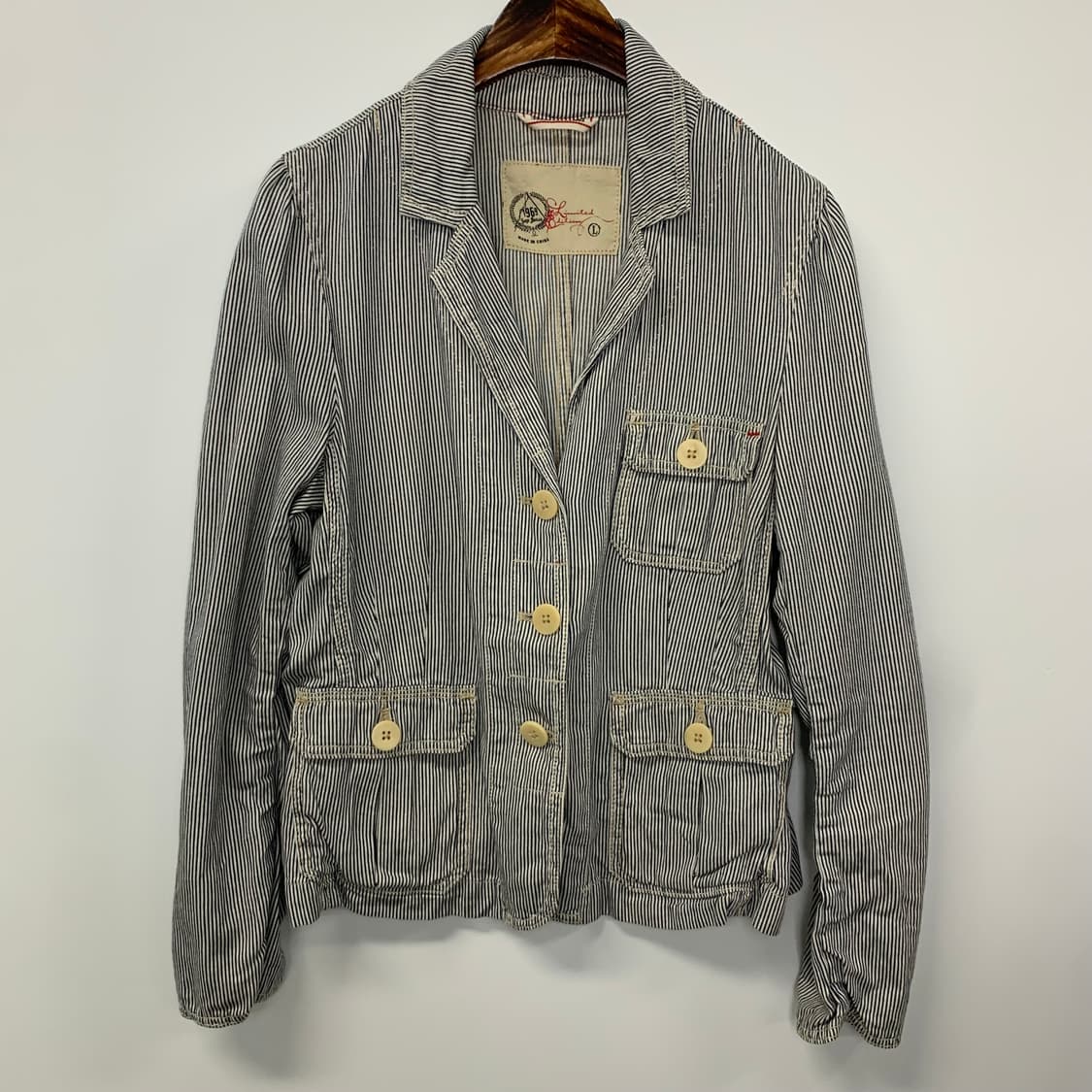 Gap 갭 스트라이프 히코리 데님 럭비 자켓 상품이미지3