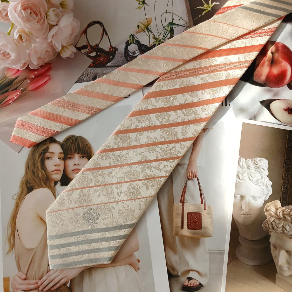 AQUASCUTUM 아쿠아스큐텀 실크 자카드 스트라이프 넥타이 9.1cm 상품이미지4