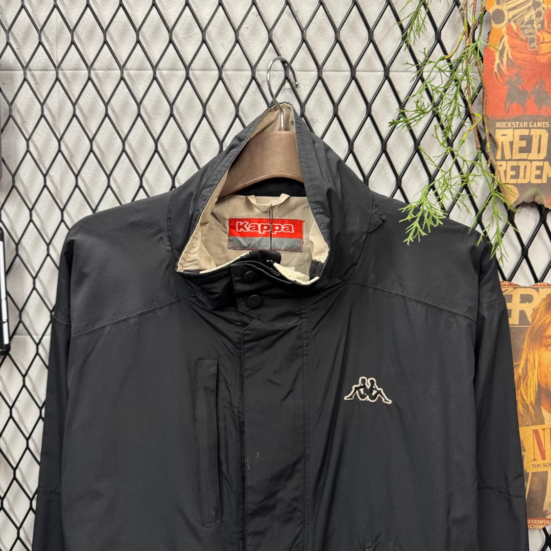 00s 카파 올드스쿨 바람막이 전면 오미니 로고 포인트 블랙 상품이미지3