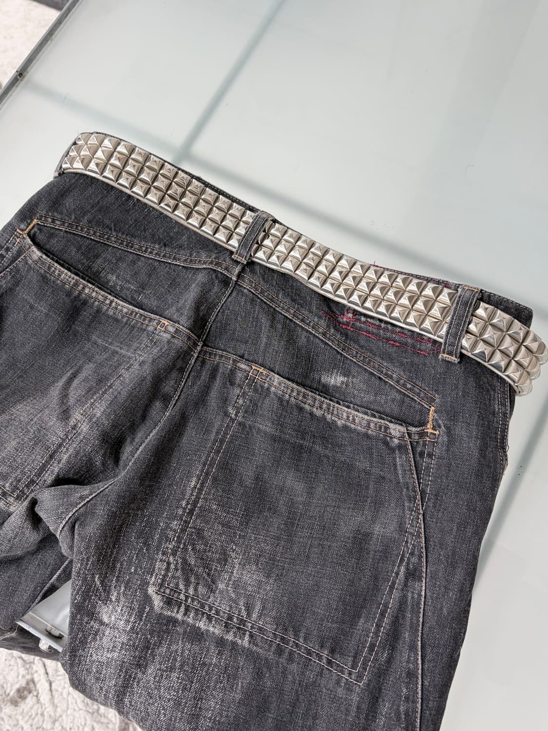 러버보이 스터드 페인팅 레더 벨트 상품이미지3