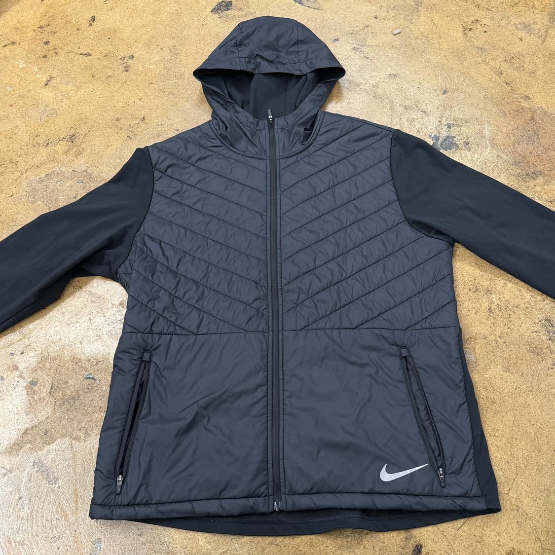 [정품/M] 나이키 블랙 경량 패딩 후드 집업 b16 상품이미지3