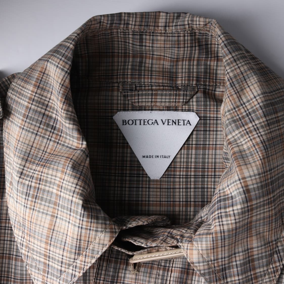 보테가베네타 체크 패턴 오버핏 싱글 트렌치 코트 상품이미지3