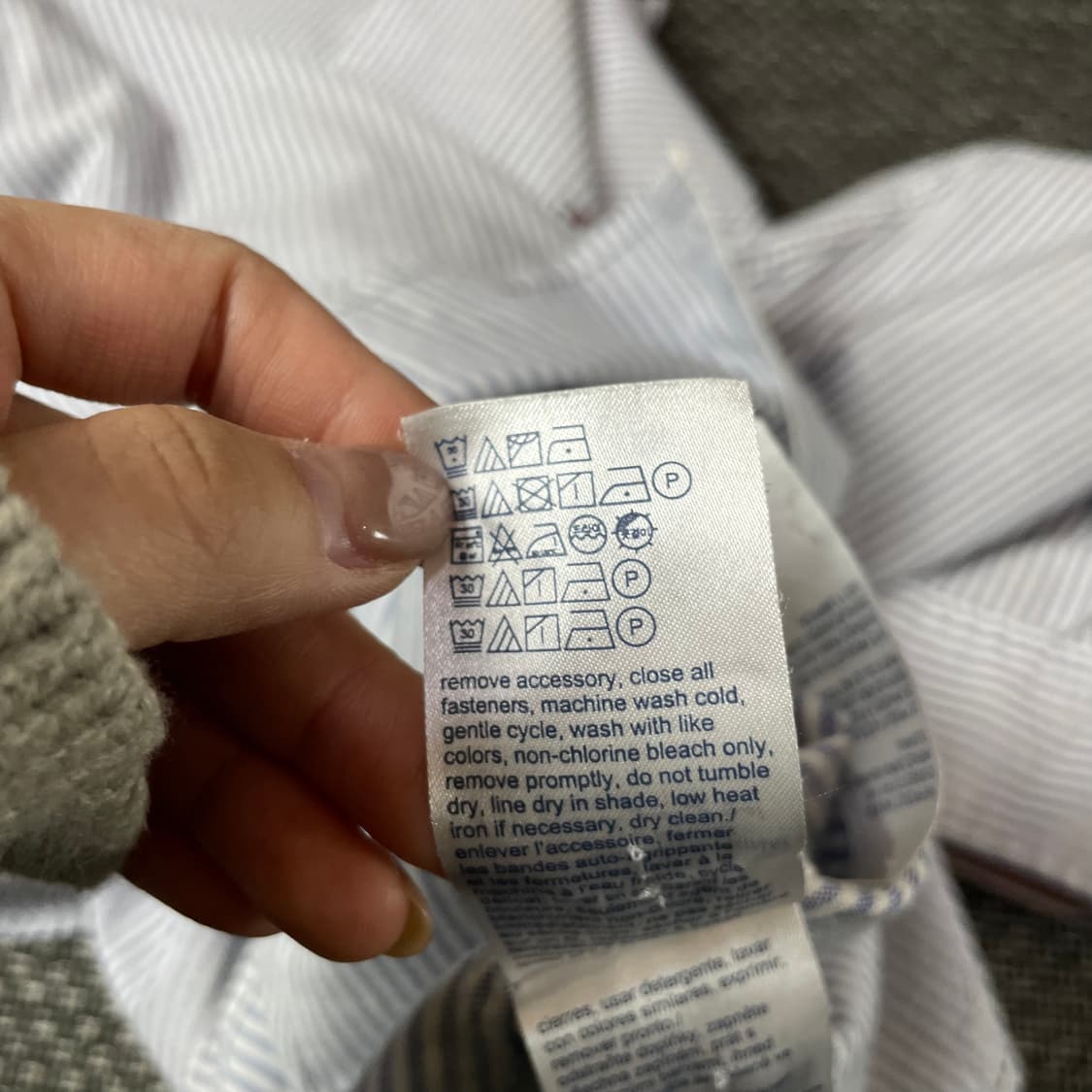 타미힐피거 자수로고 블루 스트라이프 긴팔 셔츠 슬림핏 M 상품이미지8