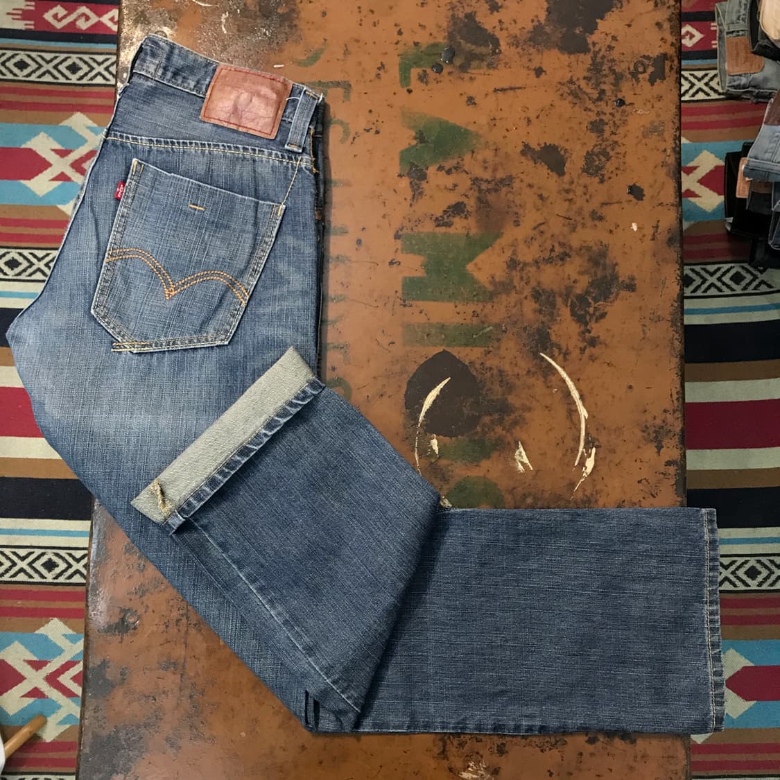 리바이스 514 다크 블루 워시드 데님 팬츠 허리 31 32  상품이미지2