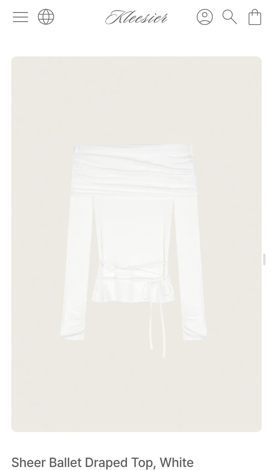클리시어 sheer ballet draped top/white 상품이미지1