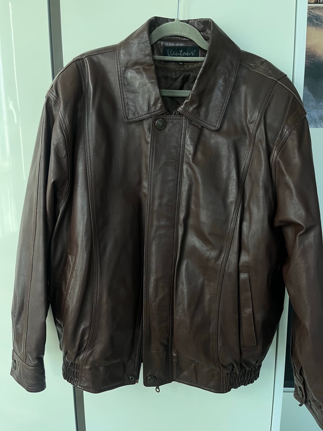빈티지 가죽 봄버 자켓 상품이미지1