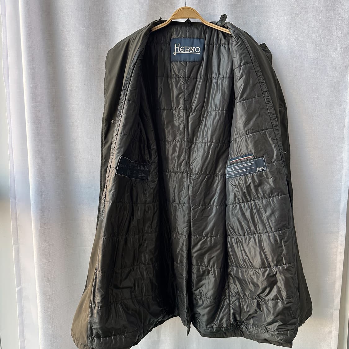 Herno 에르노 패디드 클래식 코트 카키 브라운 54 상품이미지9