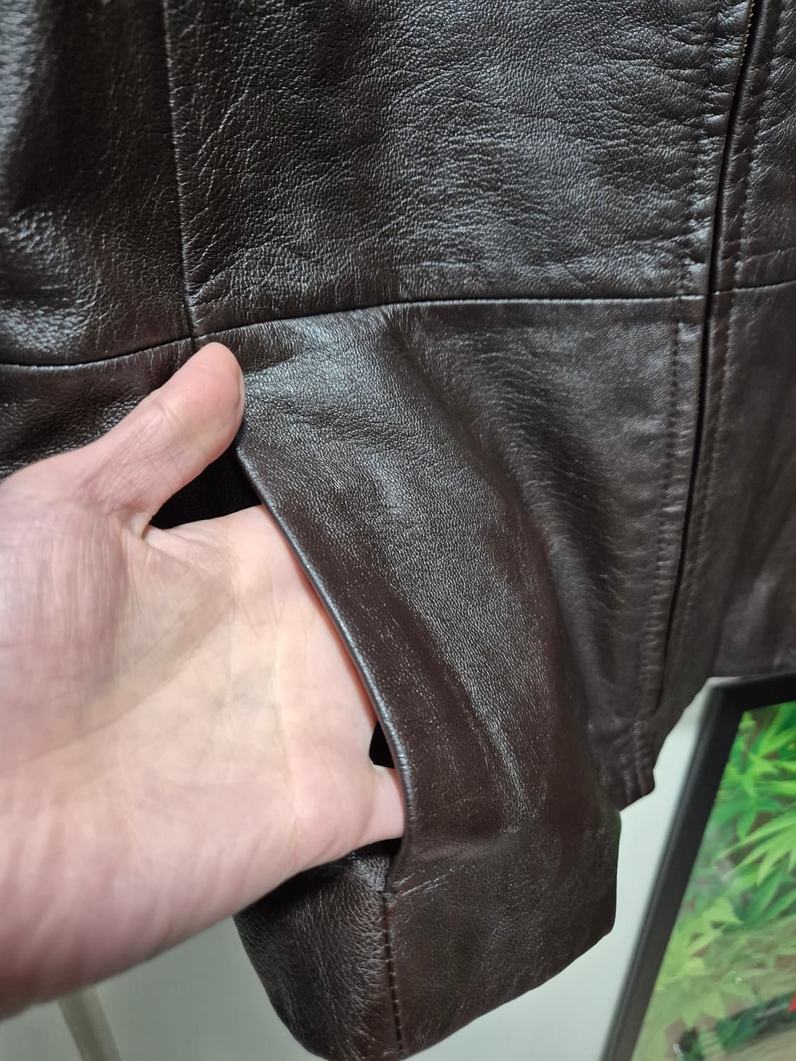 JPN 빈티지 초코브라운 양가죽 지퍼 자켓 상품이미지5