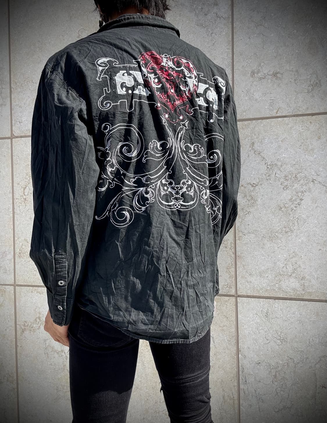 “Vintage” 00’s V-Kei Gothic Print Shirts 상품이미지7