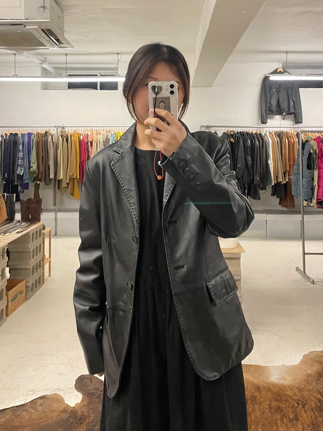 VTG leather blazer jacket 레더 스티치 블레이저 상품이미지7
