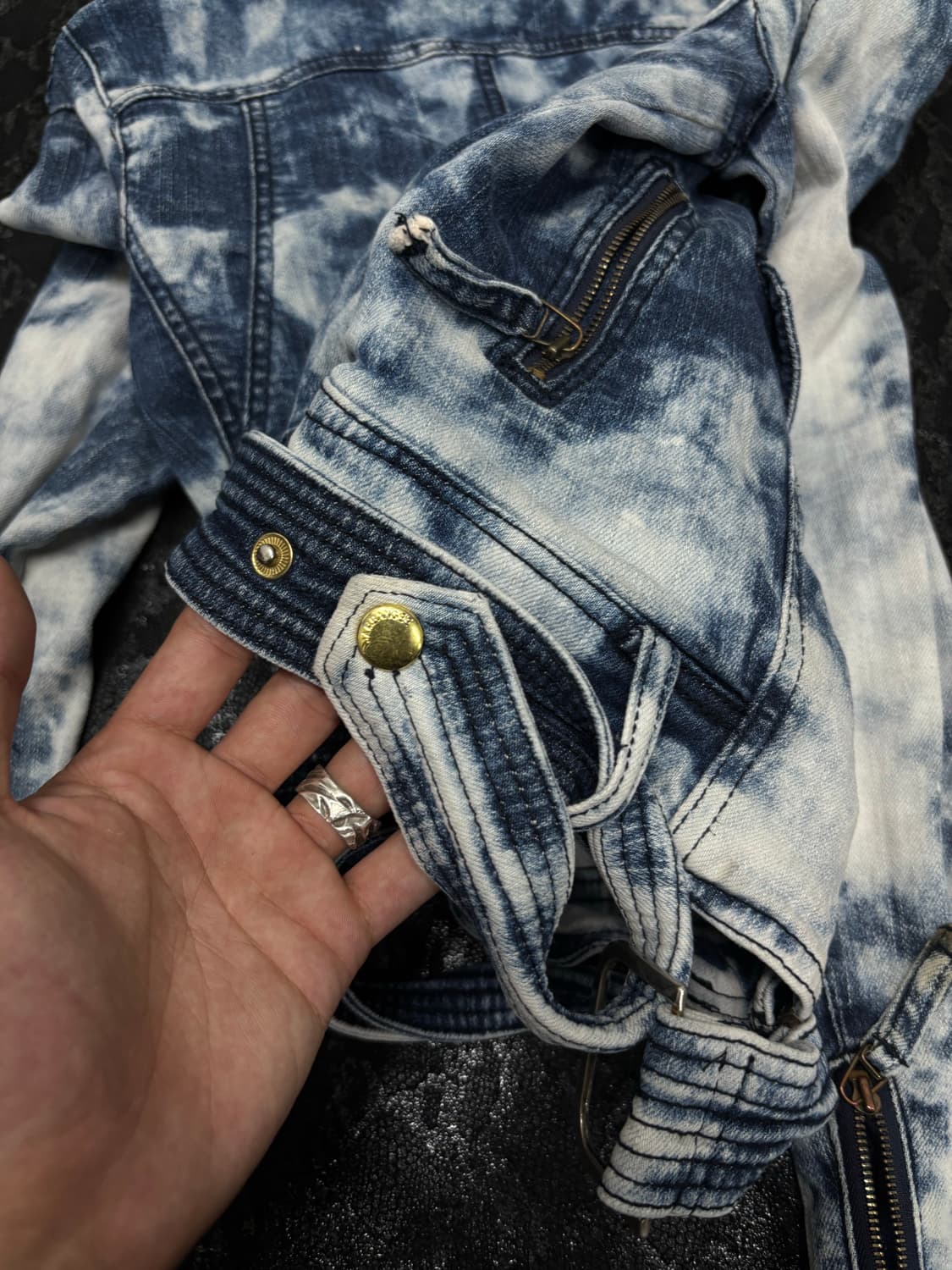 00’s Tie-dye Slim Fit Biker Jacket 상품이미지9