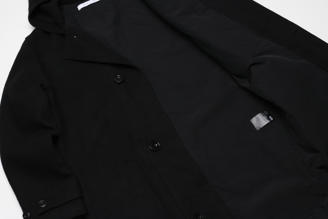 [L] 유니클로 x 르메르 미니멀 블랙 울 후드코트 상품이미지4