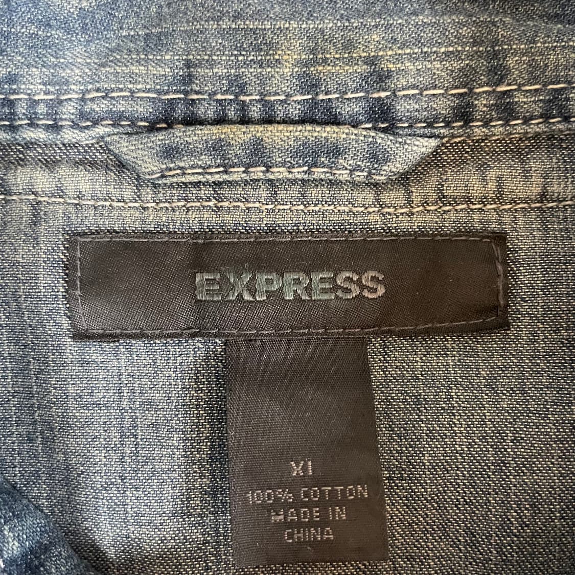 익스프레스 웨스턴 원포켓 코튼 데님 셔츠 XL 상품이미지5