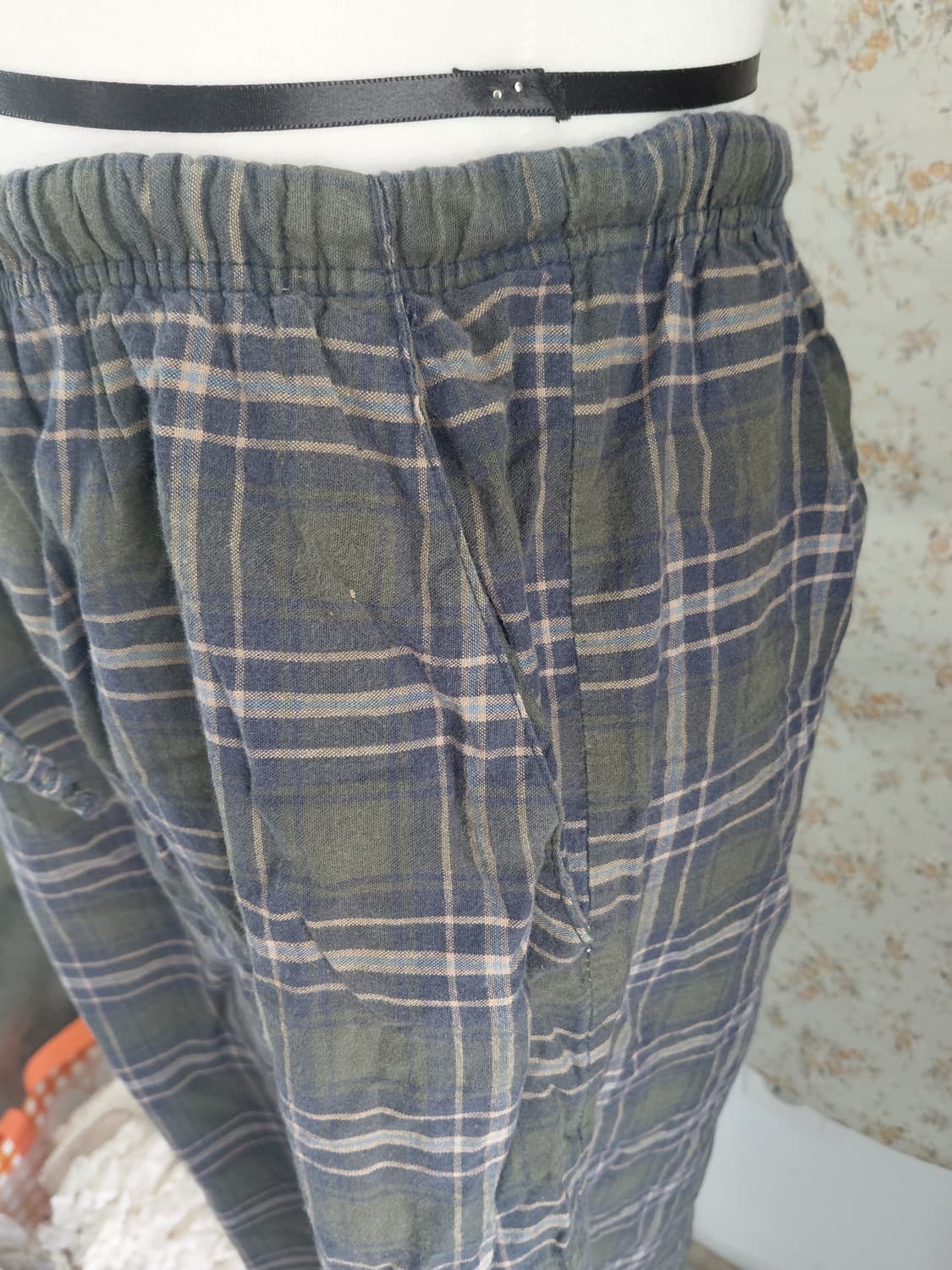 [빈티지] 체크 롱 스커트 그린 Free 사이즈 상품이미지4