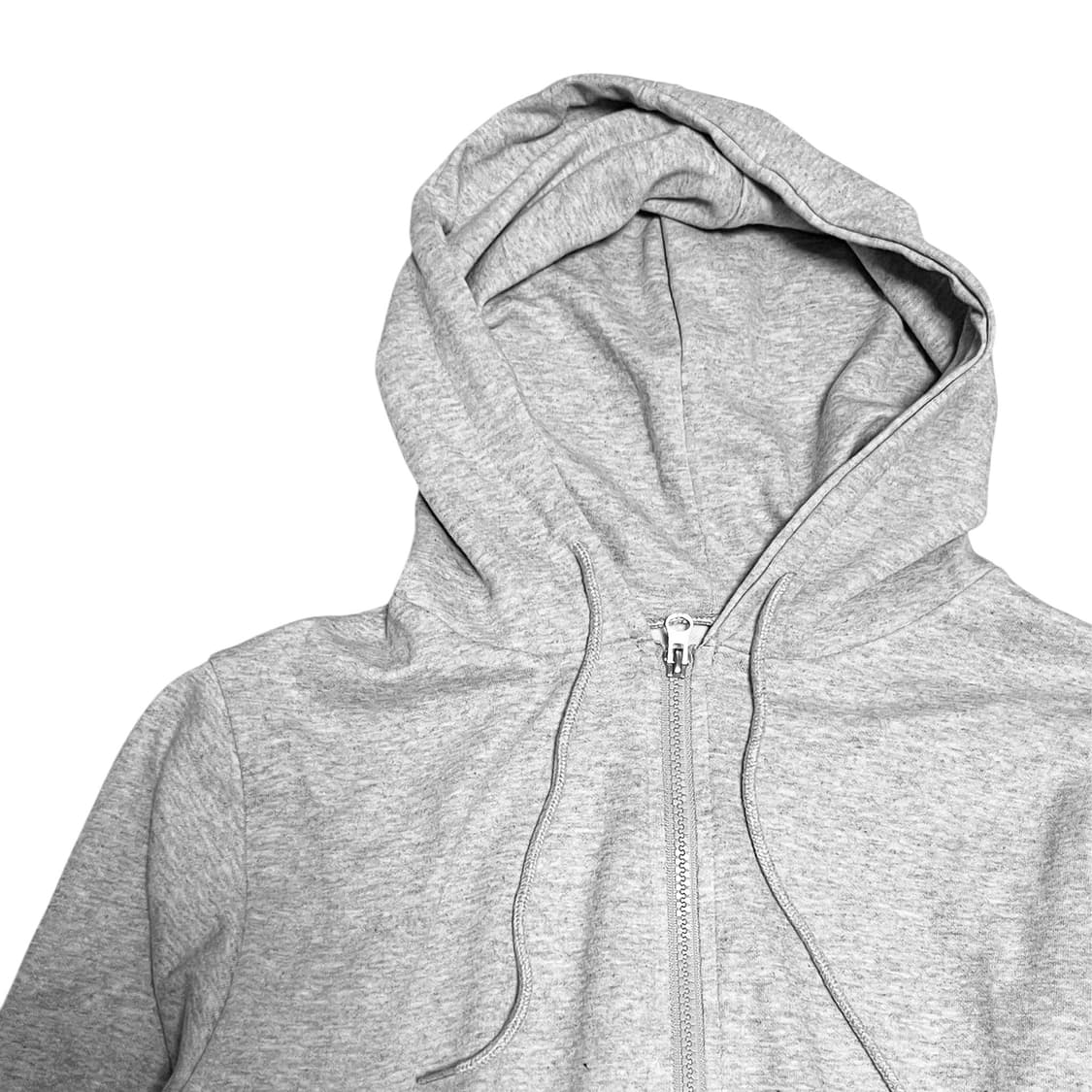 Ribbed cropped hooded zip-up_Gray 상품이미지3
