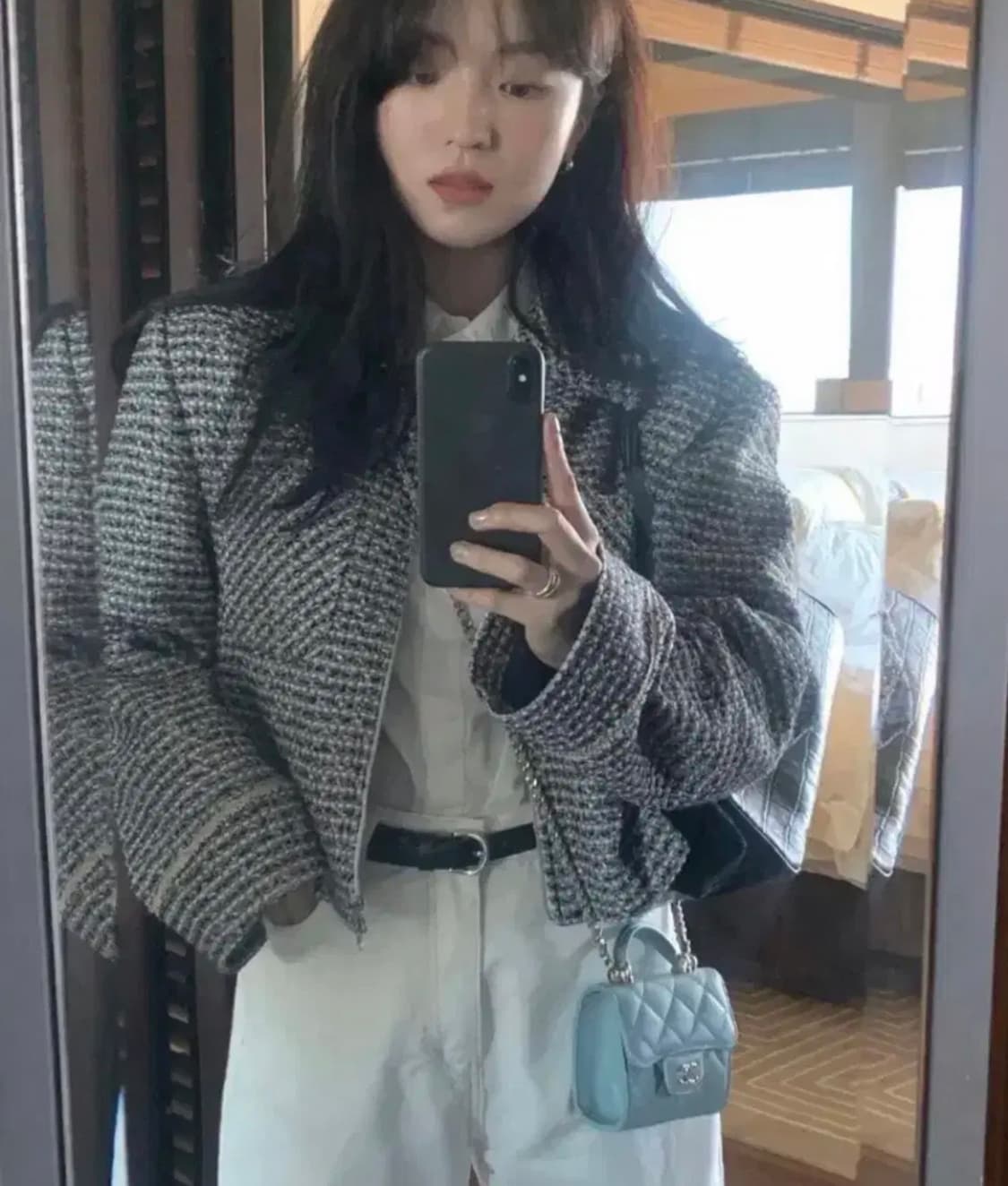 게드 GED 트위드 집업 투웨이 자켓 상품이미지1