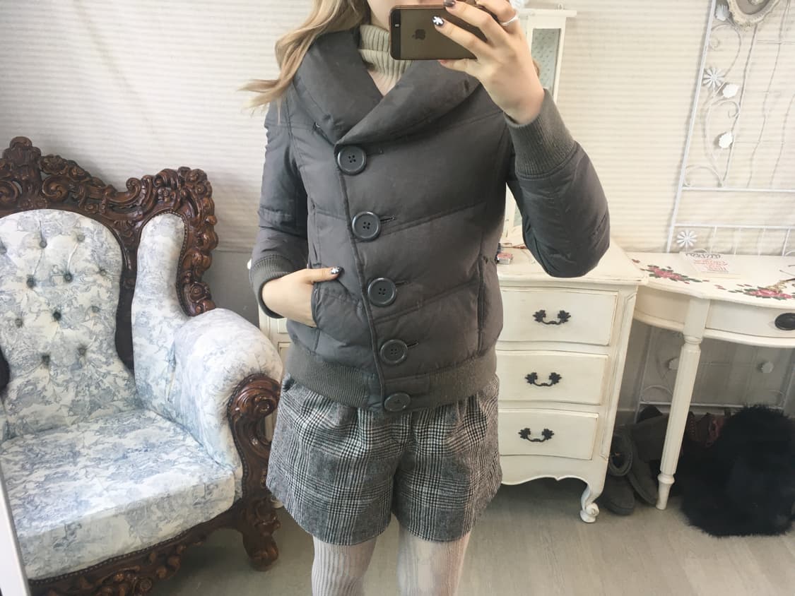 Jpn Vtg khaki gray down button blouson 상품이미지2