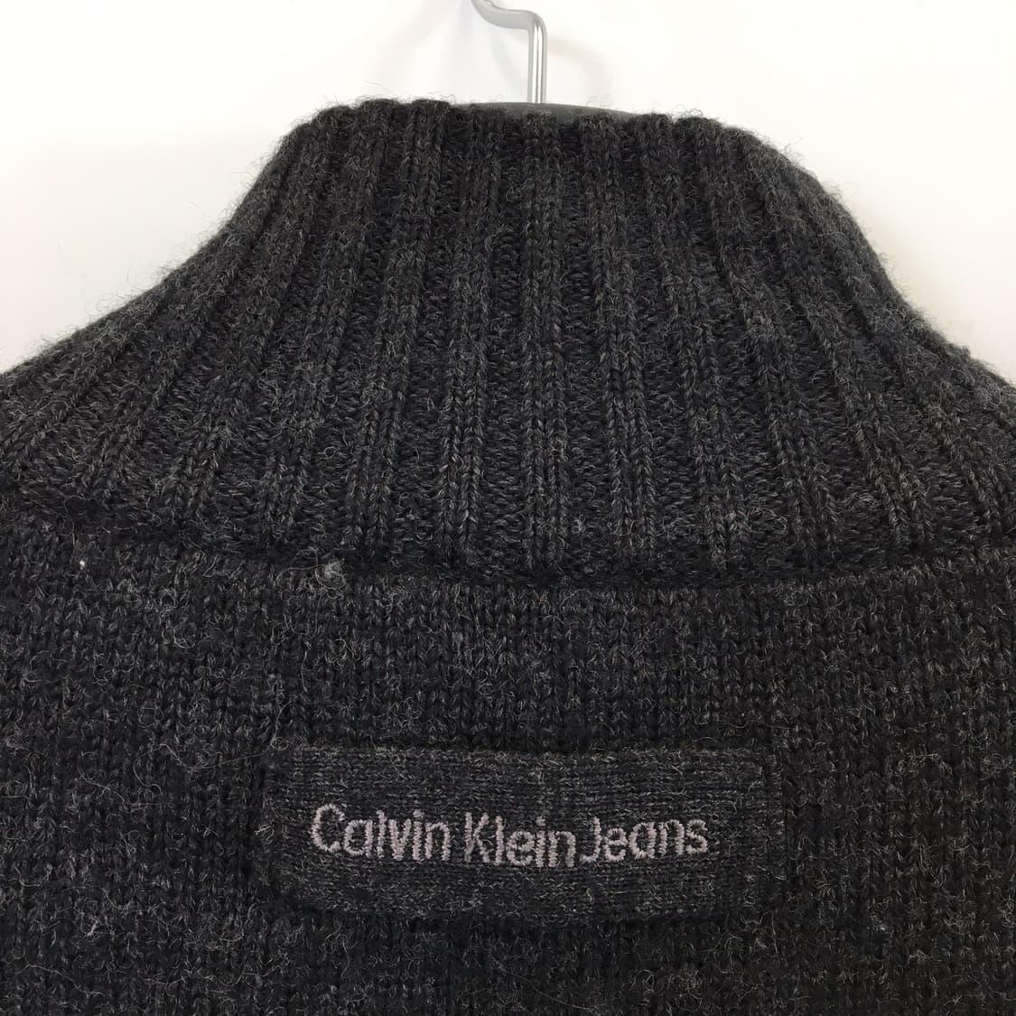 ck 캘빈클라인(국내판) 메리노울100% 하프집업니트 XL 상품이미지5