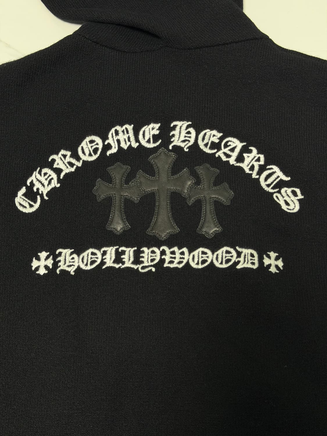 새상품 신형 크롬하츠 레더패치 세메터리 캐시미어 후드집업 L 신세계택 상품이미지2