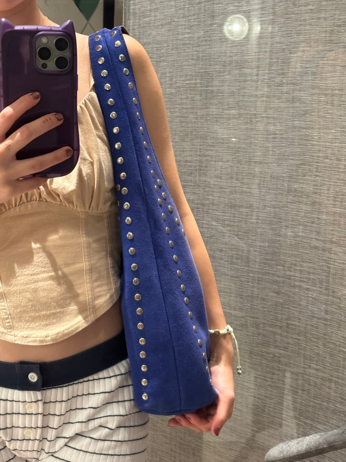 Handmade Studded Suede Bag 상품이미지8