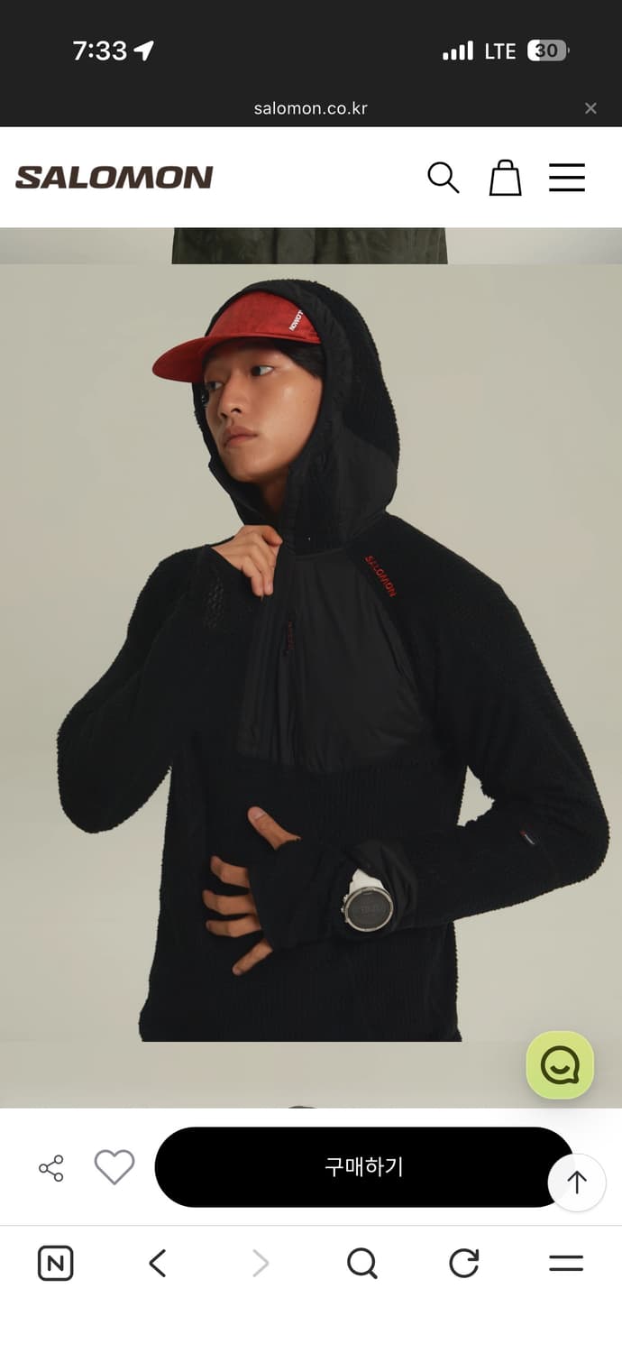 살로몬 폴라텍 알파 하드집 후디 블랙 xl 상품이미지3