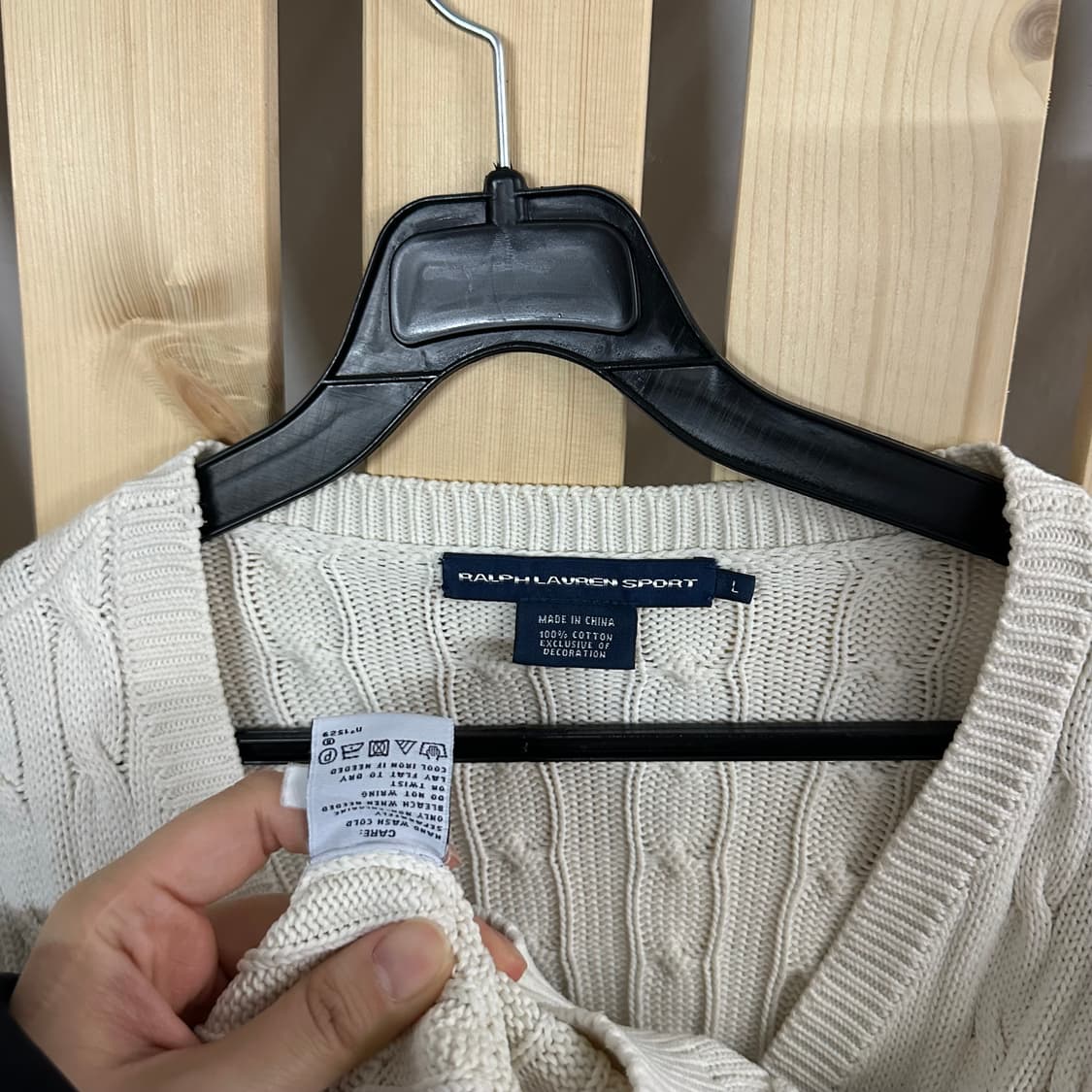 (S) 폴로 랄프로렌 크림 케이블 브이넥 니트 가디건 상품이미지6