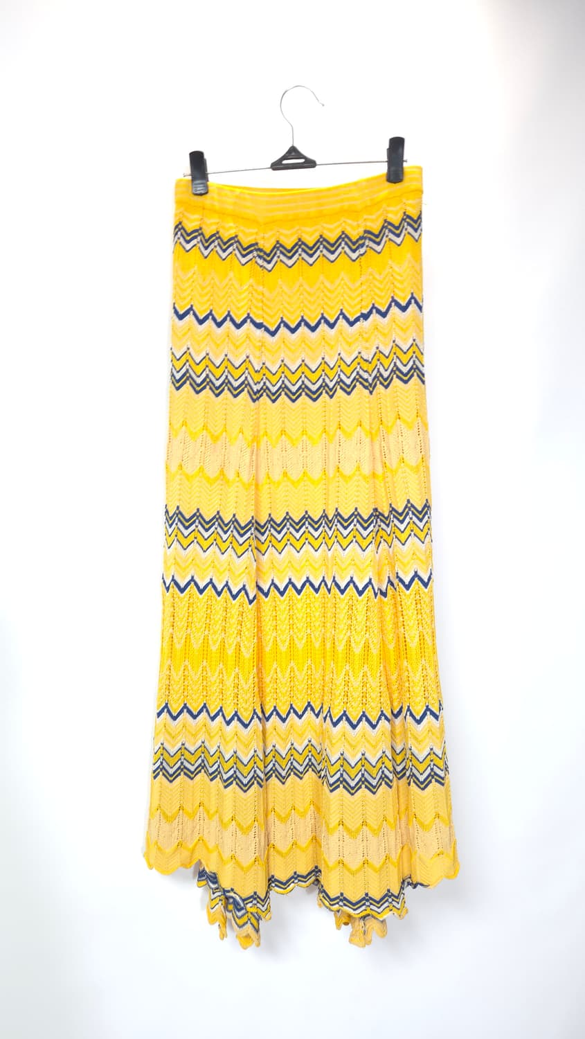 산드로 지그재그 쉐브론 패턴 니트 밴딩 롱스커트 55~66 상품이미지2