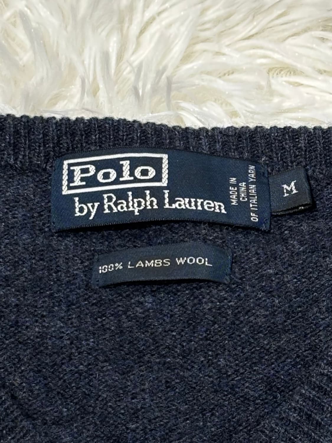 폴로랄프로렌 버건디포니 차콜 울 브이넥 니트 상품이미지6