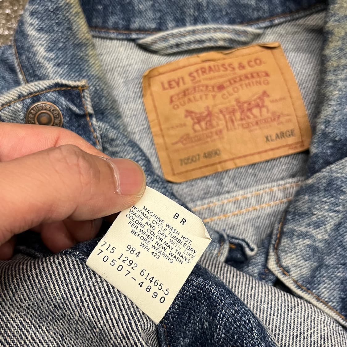 90s USA Levis 데님 트러커 자켓 (110) 상품이미지5