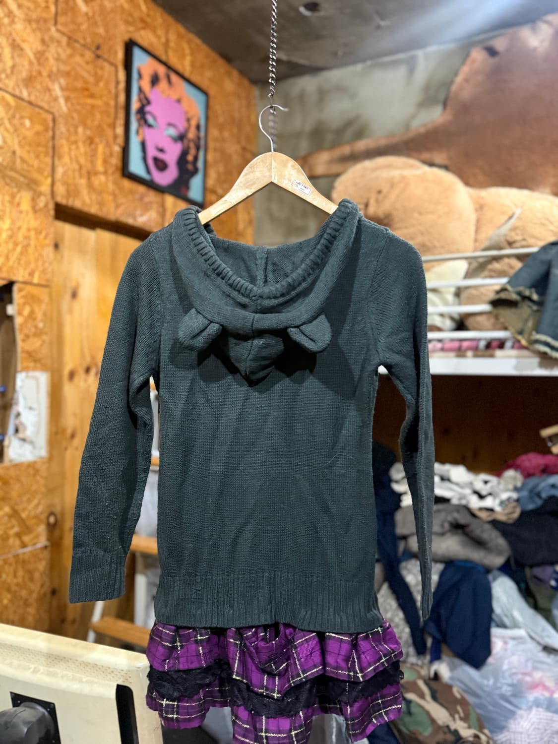 Y2K 펑크 해골 고양이귀 니트 상품이미지2