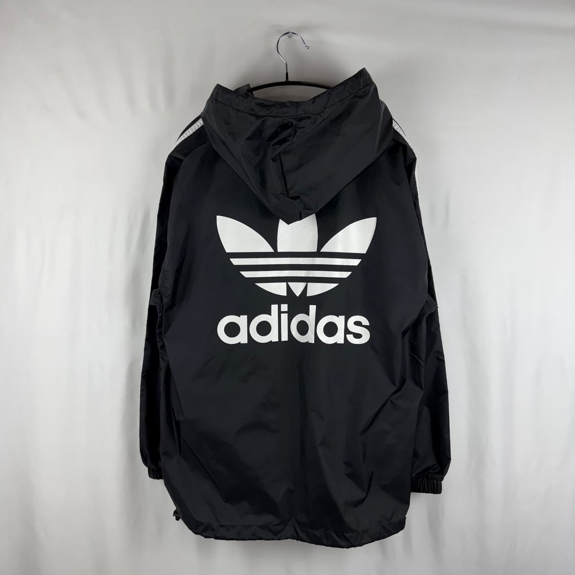 (L) 아디다스 오리지널 판초 윈드브레이커 백로고 후드 바람막이 블랙 상품이미지6