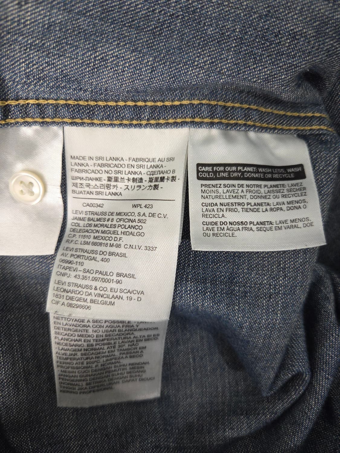 리바이스 웨스턴 스냅 데님 셔츠 청남방 상품이미지8