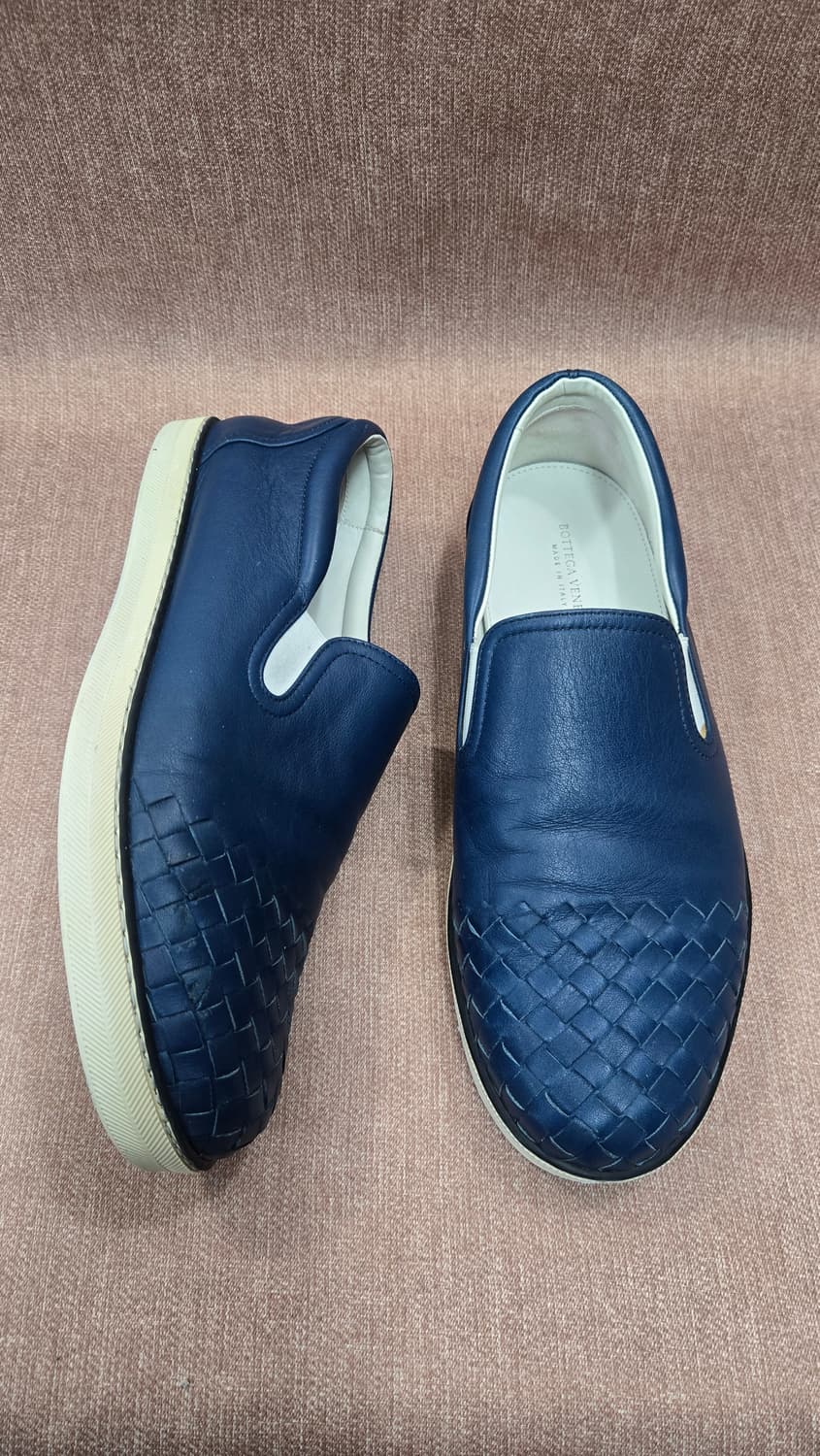 보테가 베네타 정품 260-265mm- 인트레치아토 슬립온 네이비 상품이미지1