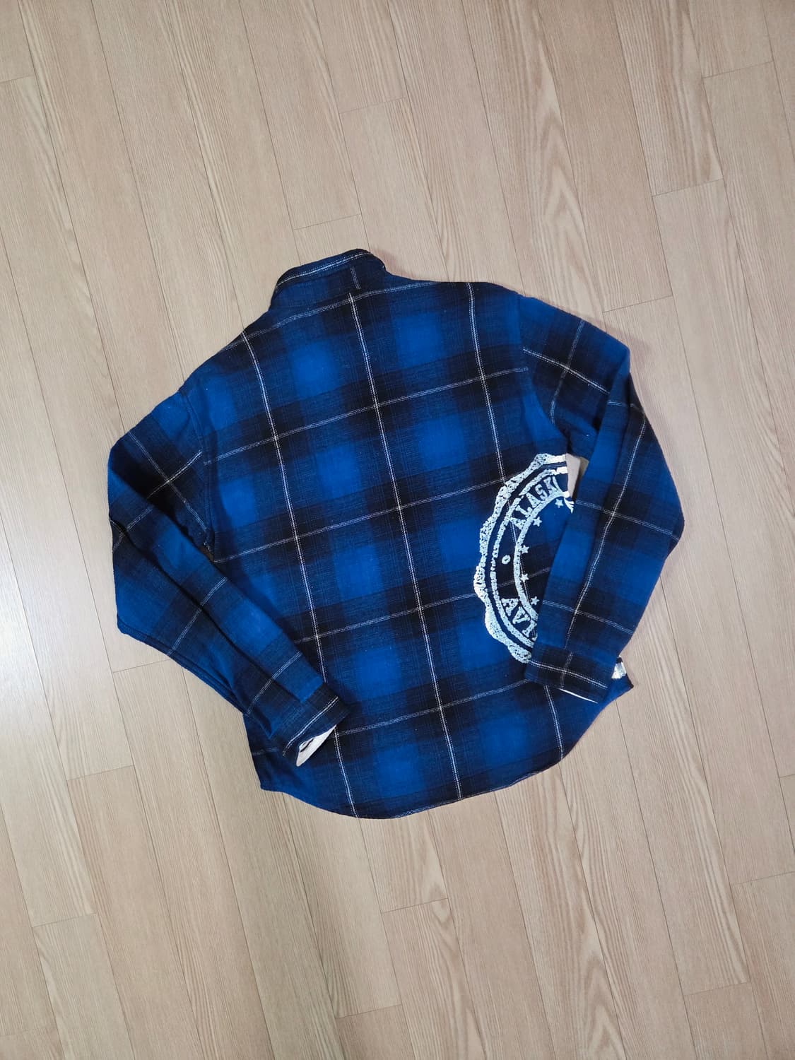 아비렉스 블루 체크 프린트 플란넬 셔츠 상품이미지5