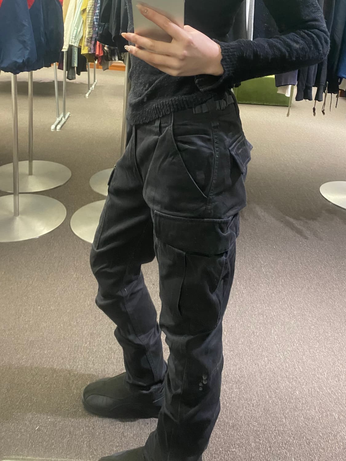 S)AVIREX 빈티지 블랙 카고팬츠 상품이미지1