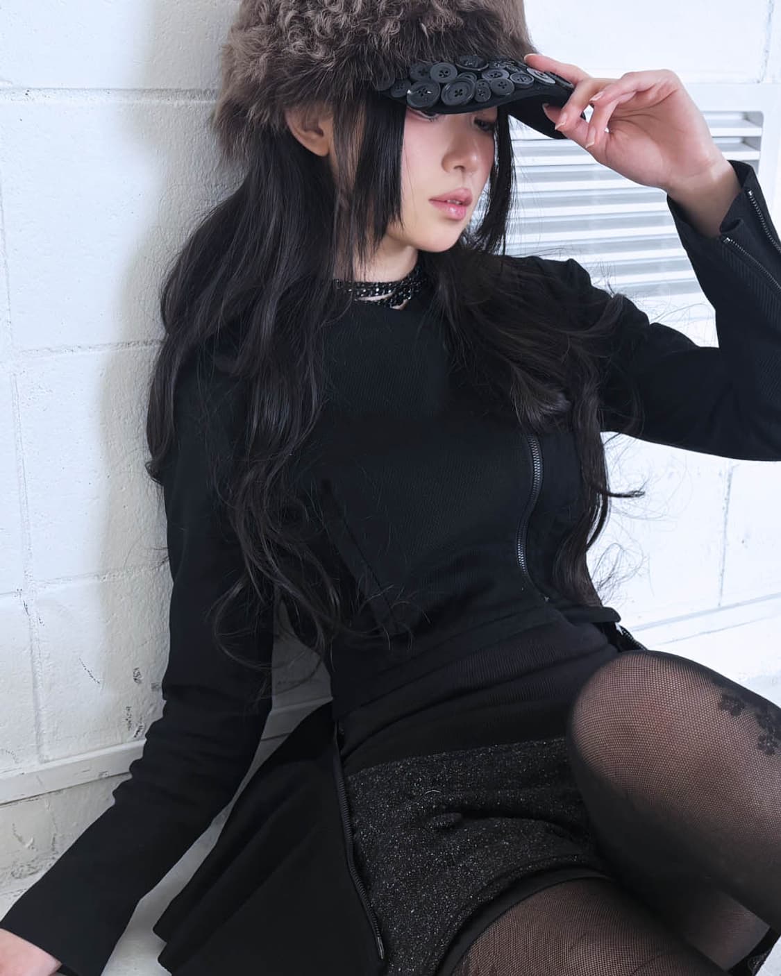 Custom🐾)greyish-brown fur button cap 상품이미지7