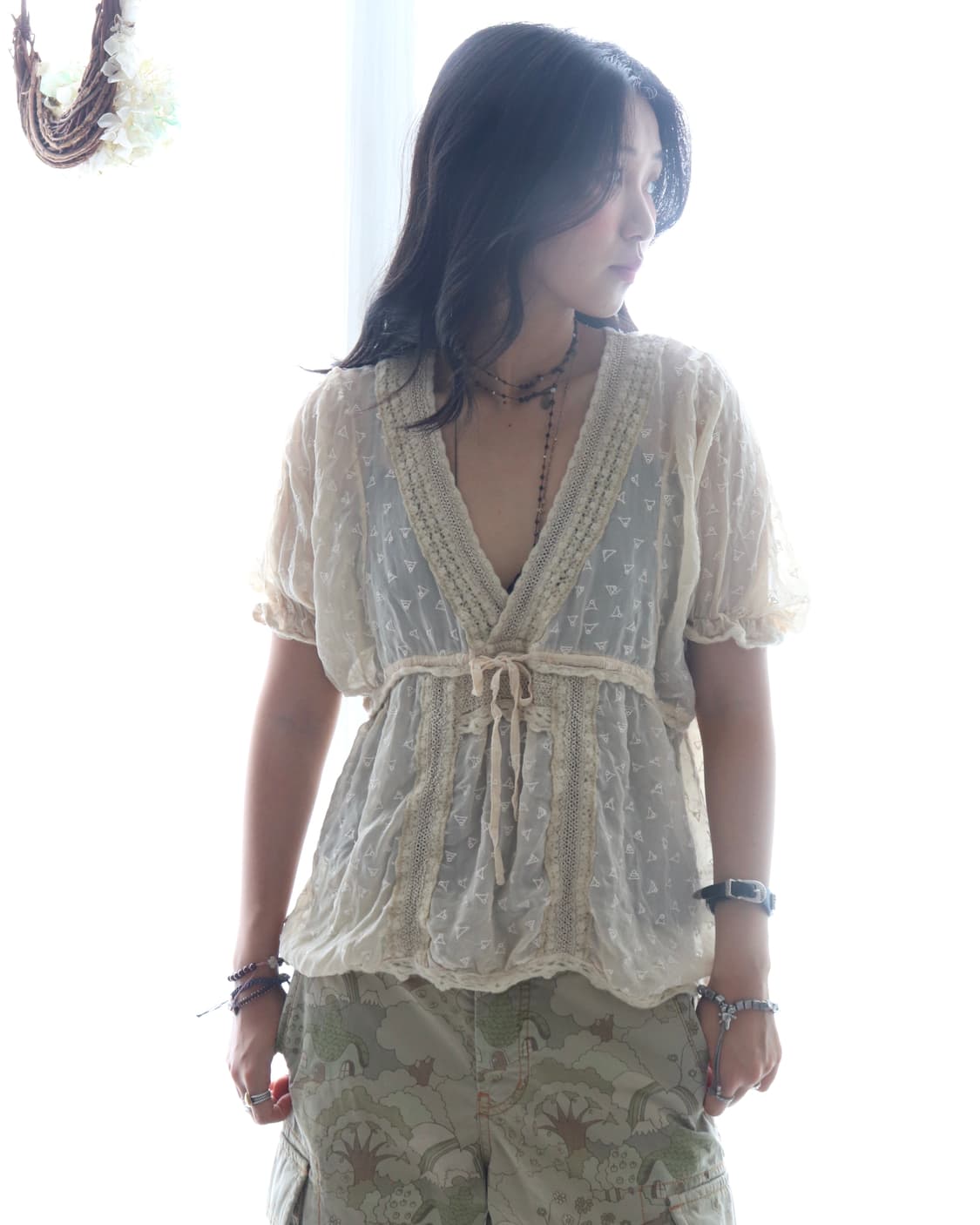 [Tsumori Chisato] Mixed Texture Blouse 상품이미지3