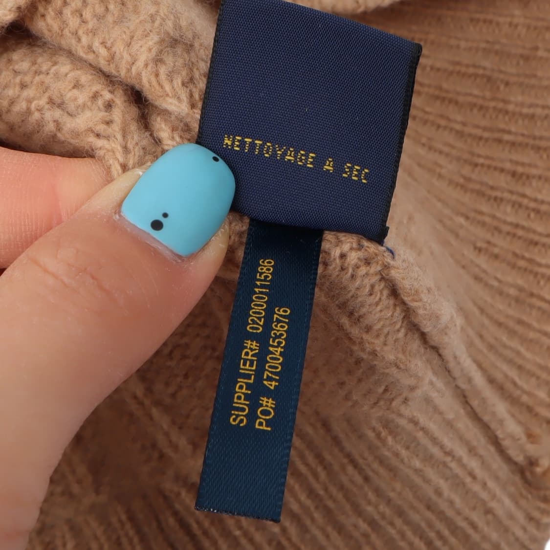 폴로 랄프로렌 베이지 울 캐시미어 브이넥 니트 상품이미지10