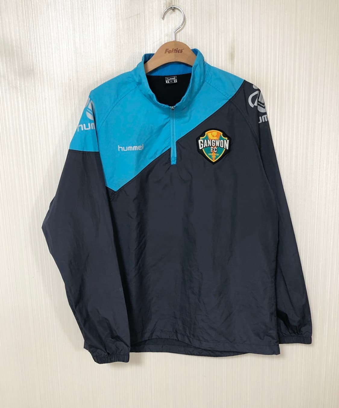 K리그 험멜 강원FC 선수실착 하프집업 윈드셔츠 XL 상품이미지1
