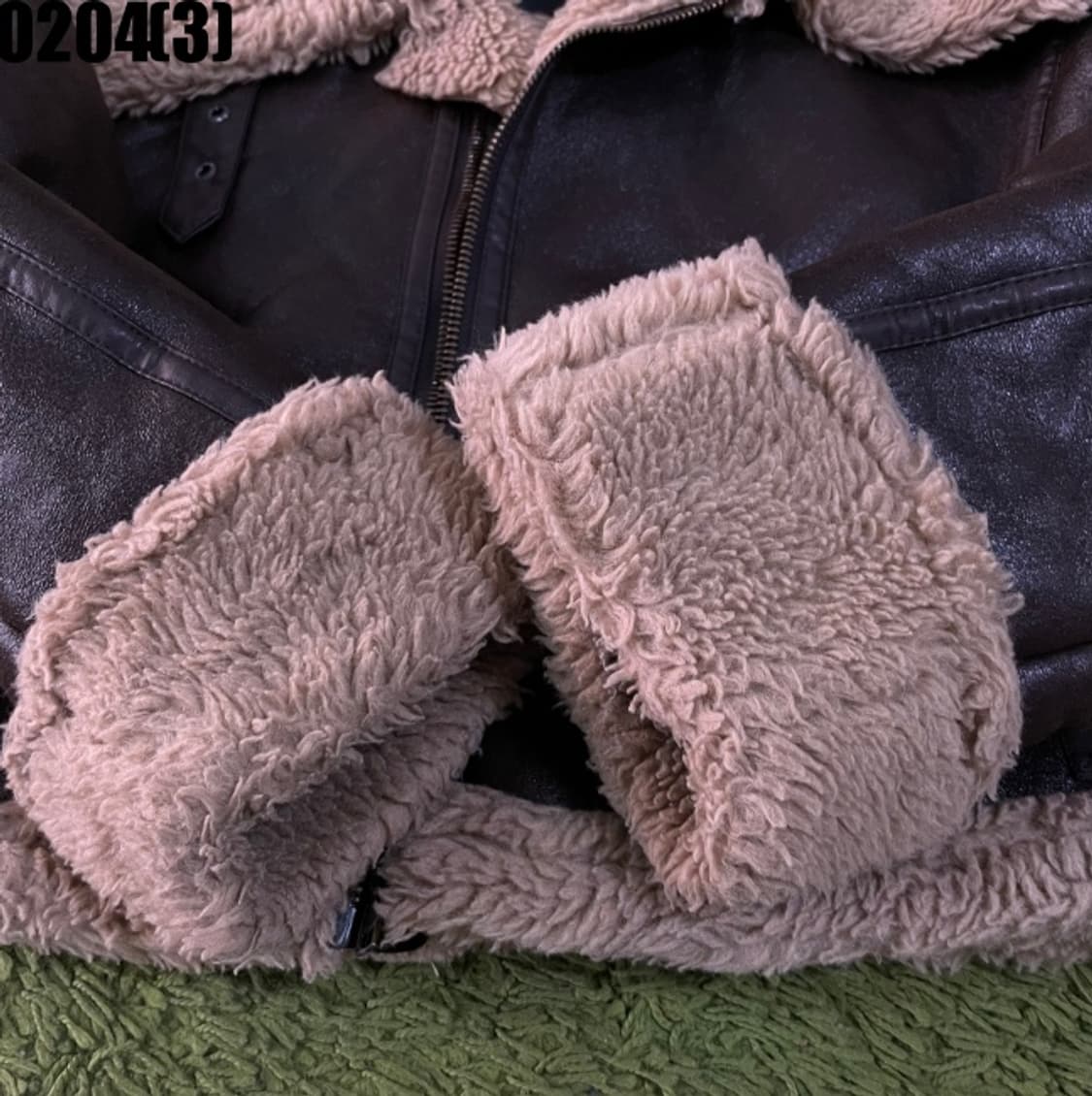 자라 무스탕 레더 자켓 상품이미지6