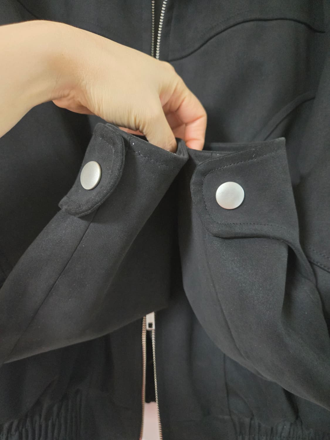 스웨이드 블랙 봄버 자켓 상품이미지4