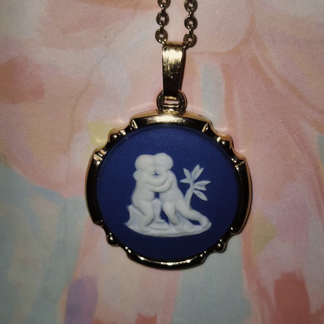 80s 영국 웨지우드 제스퍼 블루 카메오 목걸이 상품이미지10