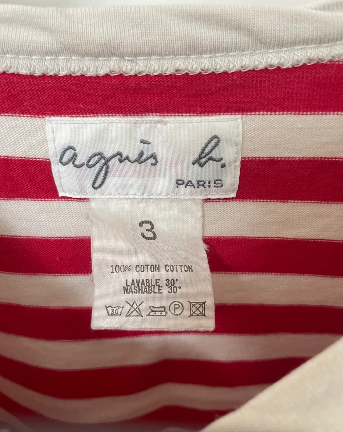 Agnes b 아네스베 스트라이프 반팔 티셔츠 상품이미지2