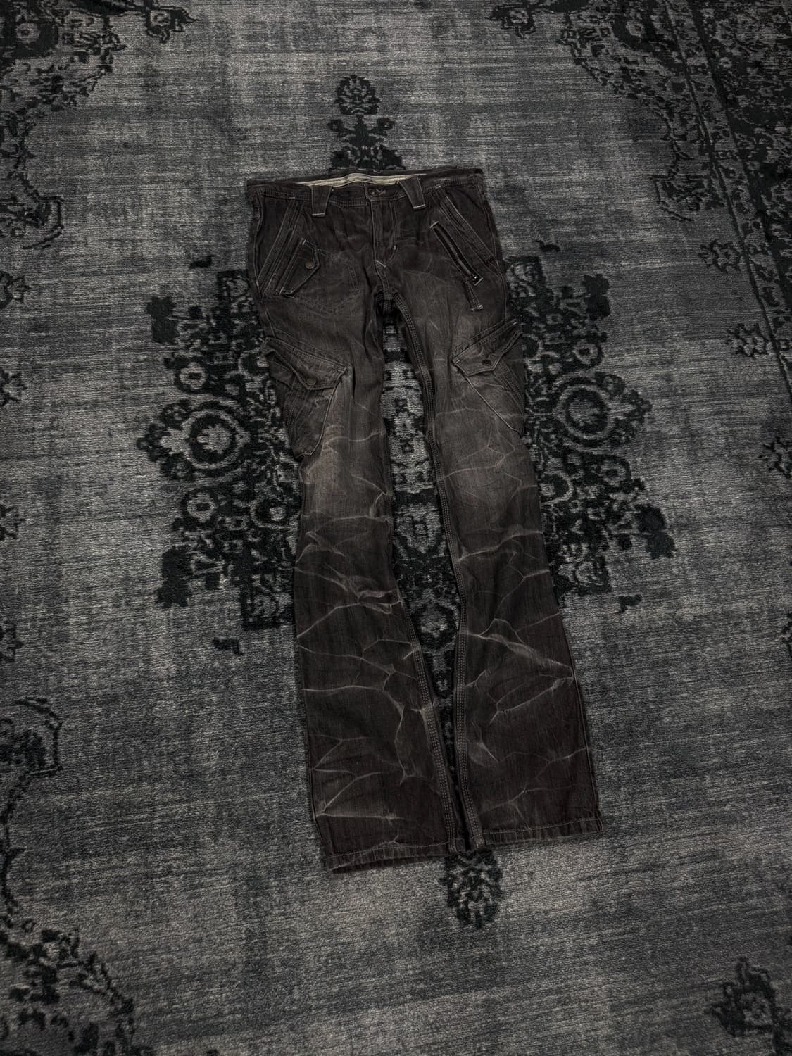 Japanese 00s grey acid washing denim car 상품이미지1