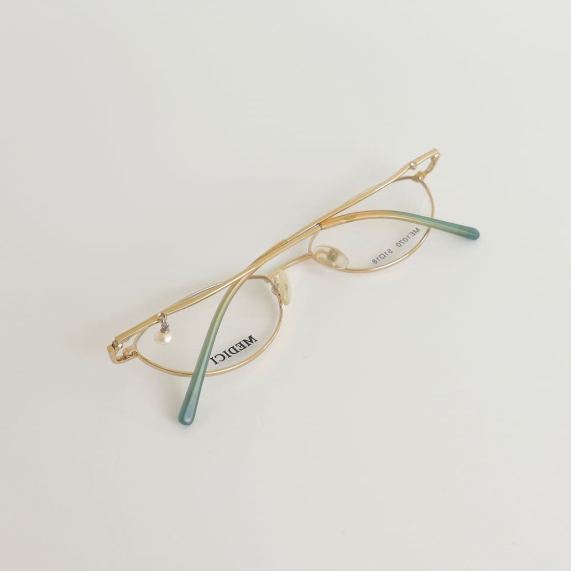 올드올즈 데드스탁 빈티지 MEDICI 켓츠 오벌 진주 템플 메탈 안경 상품이미지7